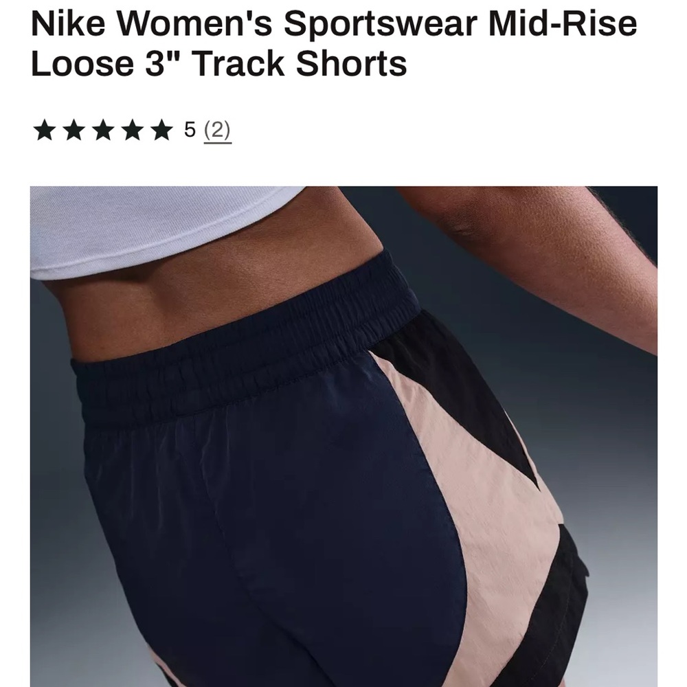 Nike Women's Navy and Tan Athletic Shorts - Picture 3 of 5